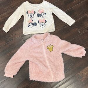 Disney Minnie Mouse Pink Fleece Jacket & Top